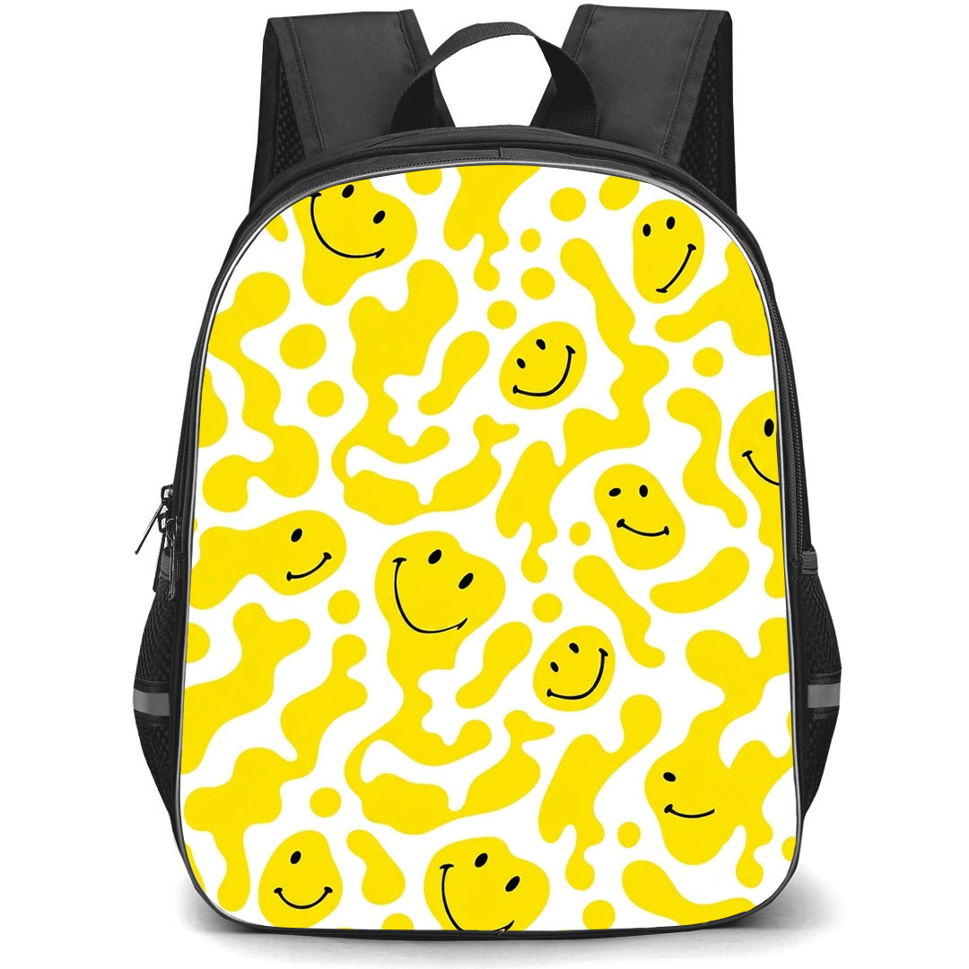 Smiley Backpack School Bag StudentPack - Smiley Melting Smiley Face Pattern Art Poster