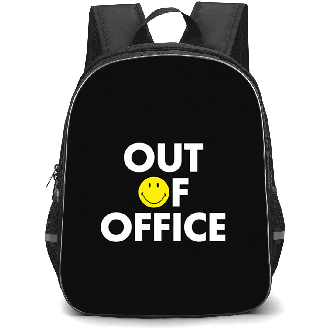 Smiley Backpack School Bag StudentPack - Smiley Out Of Office Smiley Quote Black Poster