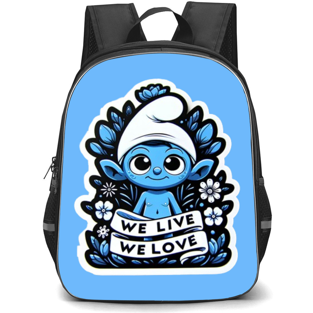 Smurf Cat Backpack StudentPack - Blue Body Smurf Cat Portrait