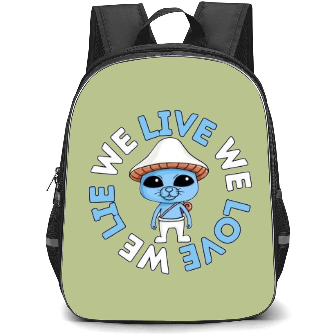Smurf Cat Backpack StudentPack - Smurf Cat We Live, We Love, We Lie Art