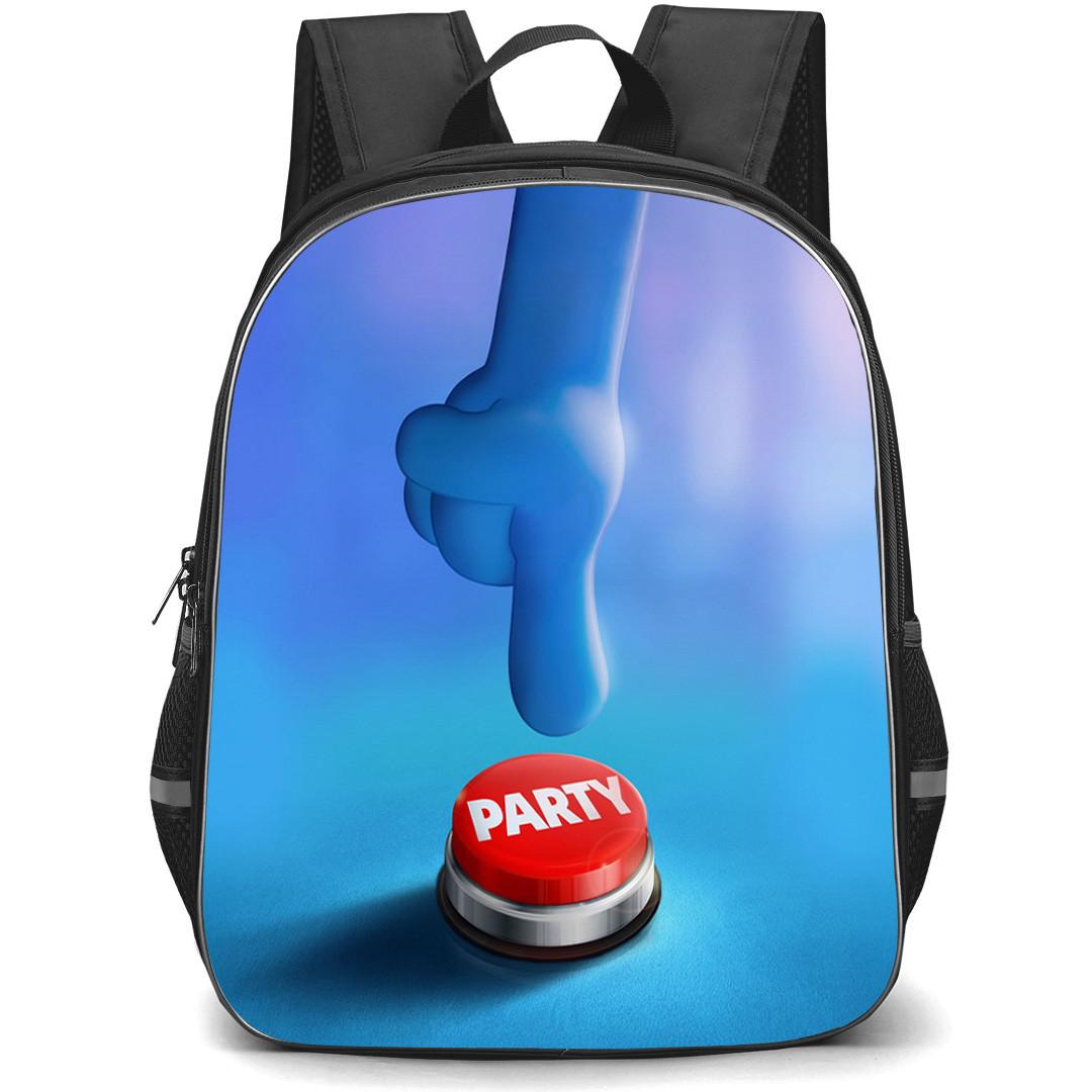 The Smurfs Backpack School Bag StudentPack - Smurfs Movie 2025 Poster Press Party Button