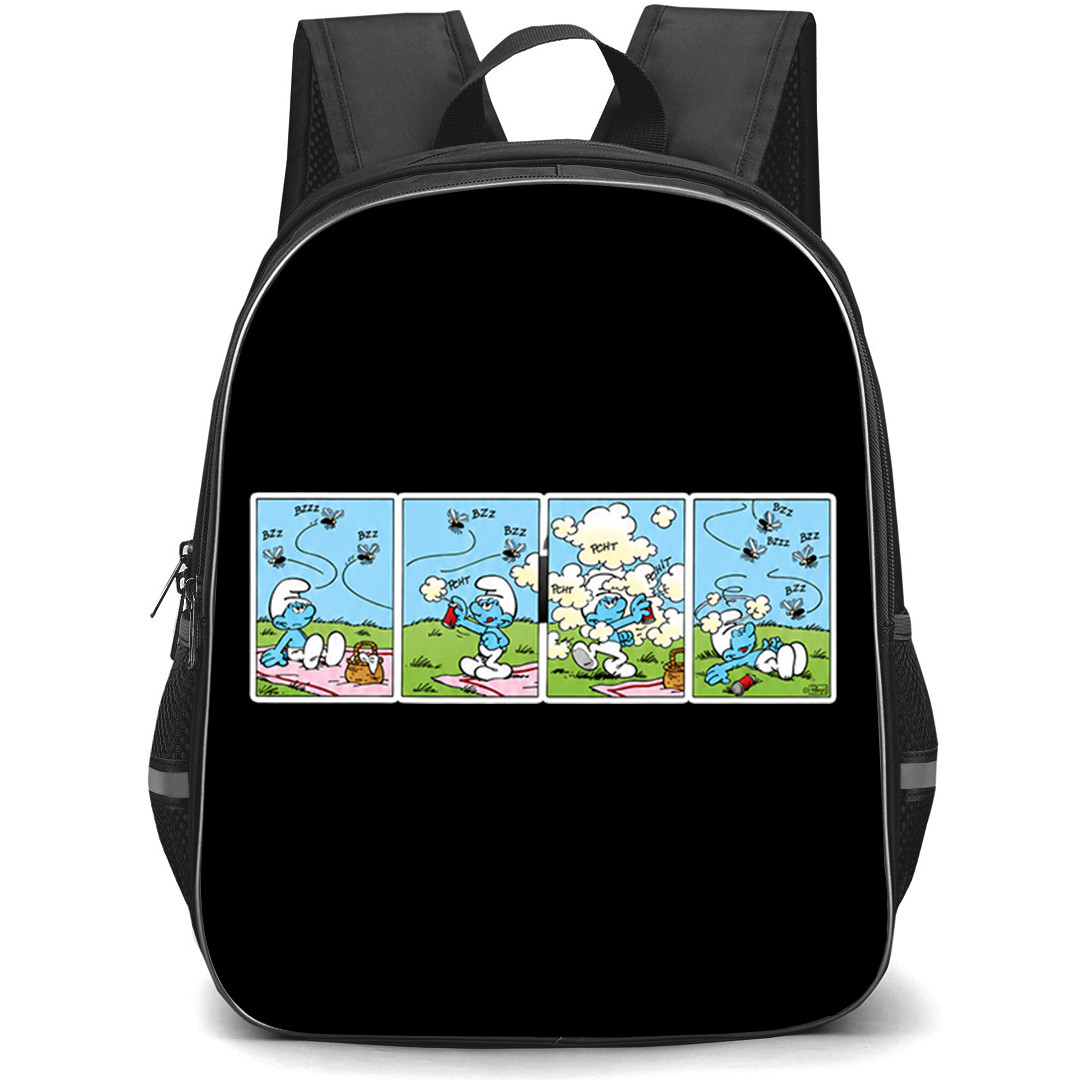 The Smurfs Backpack School Bag StudentPack - The Smurfs Comic Panel Illustration Art Sticker