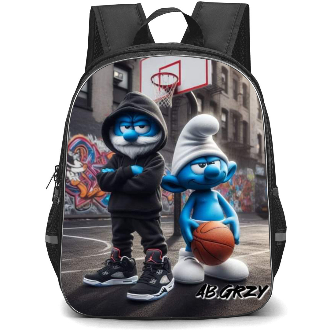 The Smurfs Backpack StudentPack - Smurfs Playing Basketball in Street