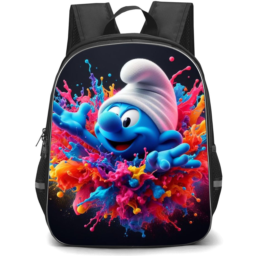 The Smurfs Backpack StudentPack - Smurf Colorful Watercolor Art