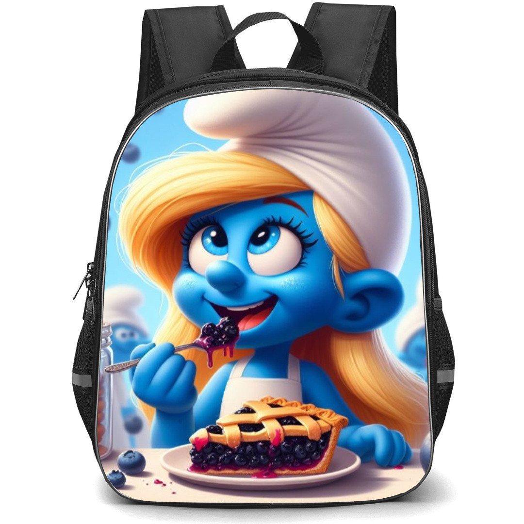 The Smurfs Smurfette Backpack StudentPack - Smurfette Happy Eating Blueberry Cake