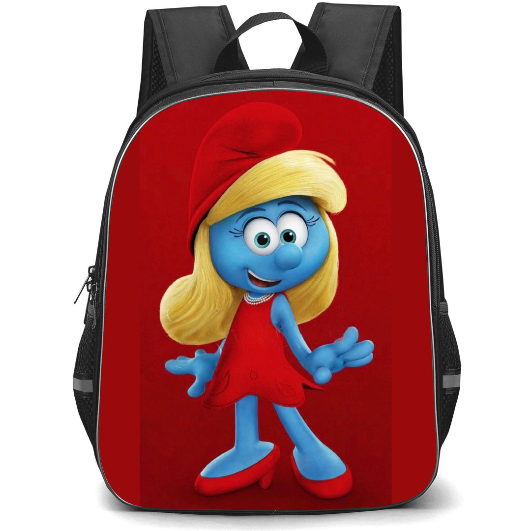 The Smurfs Smurfette Backpack StudentPack - Smurfette Red Dress in Red Background