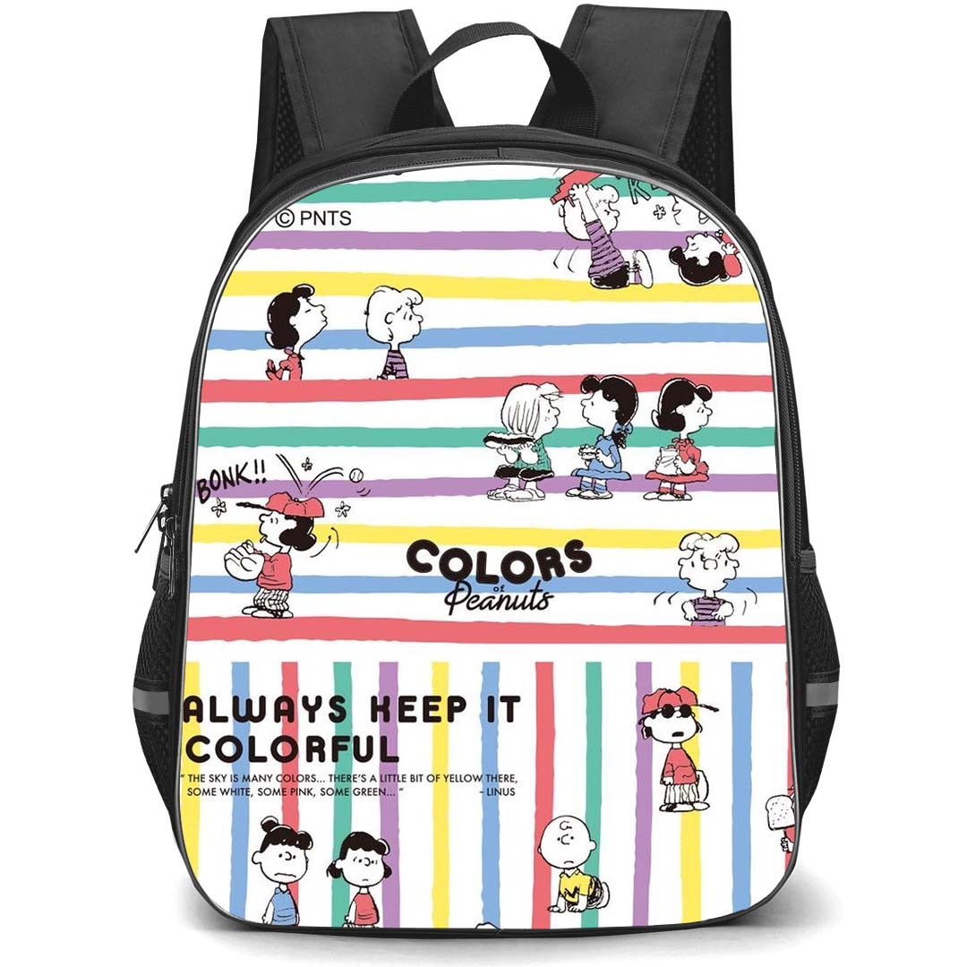 Snoopy School Backpack StudentPack - Characters Always Keep It Colorful Stripe