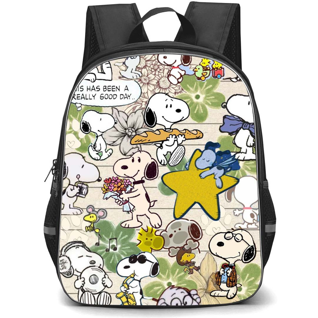Snoopy School Backpack StudentPack - Characters Character Collage In Beige Background