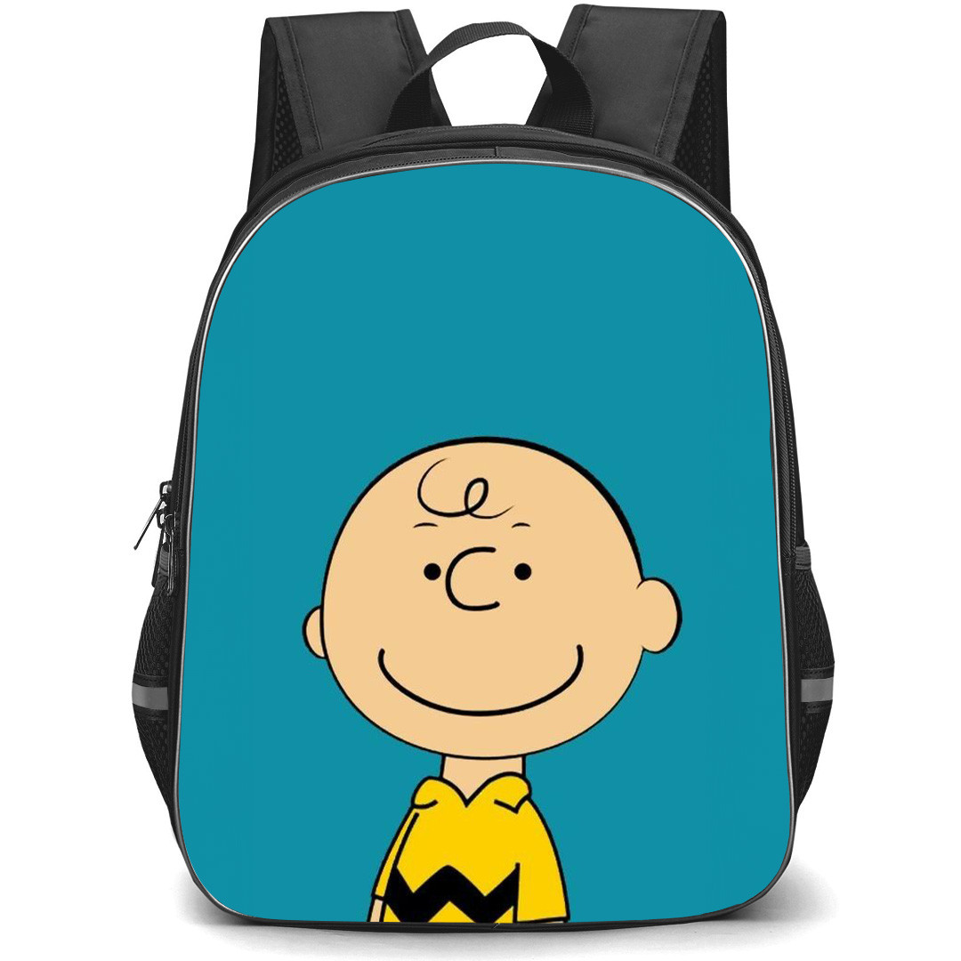 Snoopy Charlie School Backpack StudentPack - Charlie Portrait In Blue Background