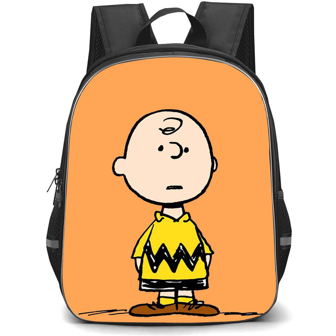 Snoopy School Backpack StudentPack - Charlie Portrait On Orange Background