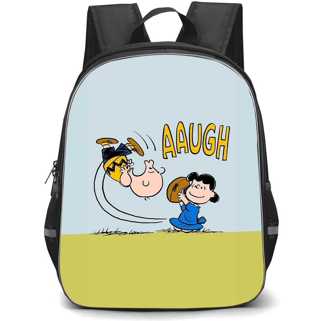 Snoopy School Backpack StudentPack - Lucy And Charlie Playing Football