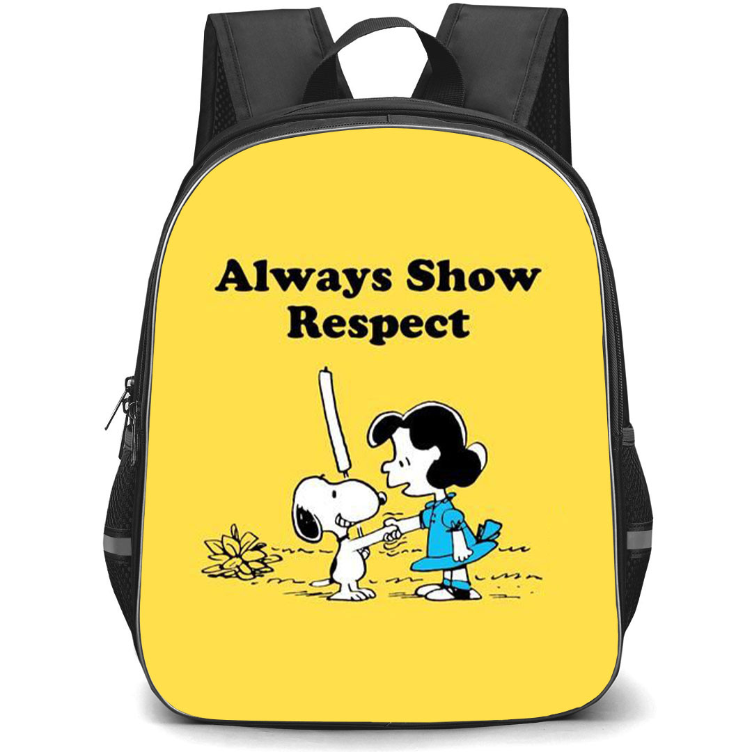 Snoopy School Backpack StudentPack - Lucy And Snoopy Always Show Respect