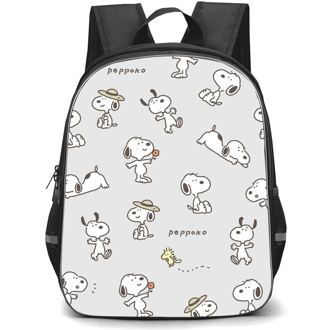 Snoopy School Backpack StudentPack - Pattern In Ash Background