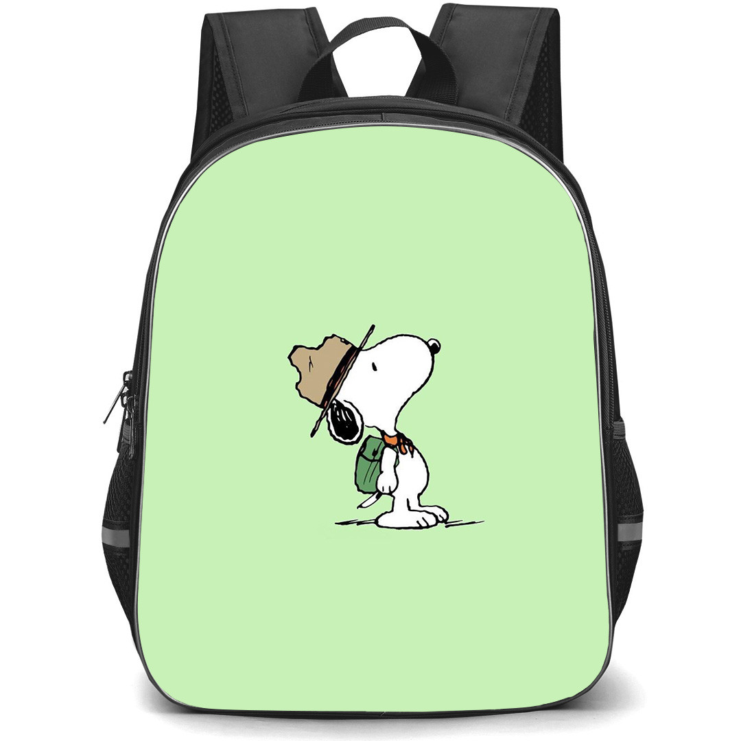 Snoopy School Backpack StudentPack - Portrait In Light Green Background