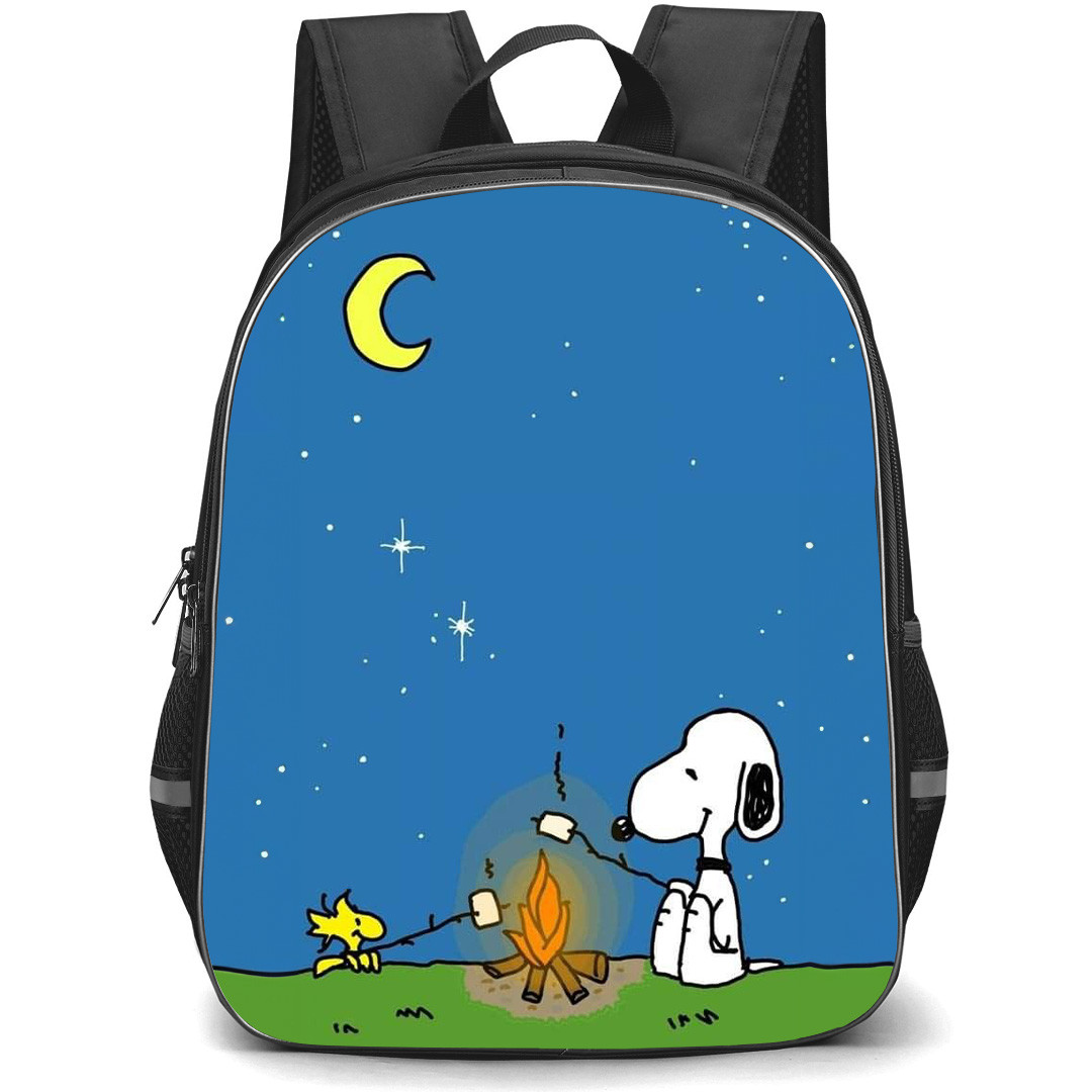 Snoopy School Backpack StudentPack - Snoopy And Woodstock In Campfire