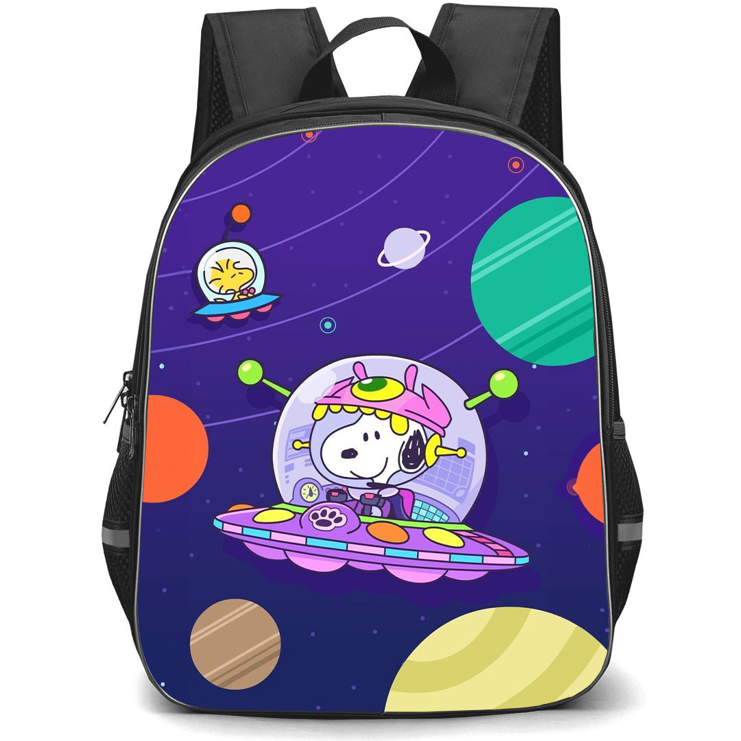 Snoopy School Backpack StudentPack - UFO Planet In Space Background
