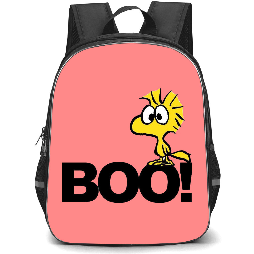 Snoopy Woodstock School Backpack StudentPack - Woodstock Boo Sticker On Red Background