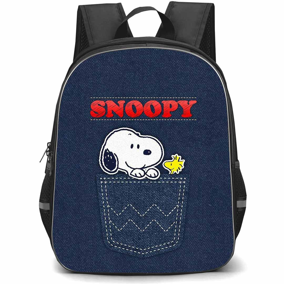 Snoopy School Backpack StudentPack - Woodstock And Snoopy In Pocket Portrait