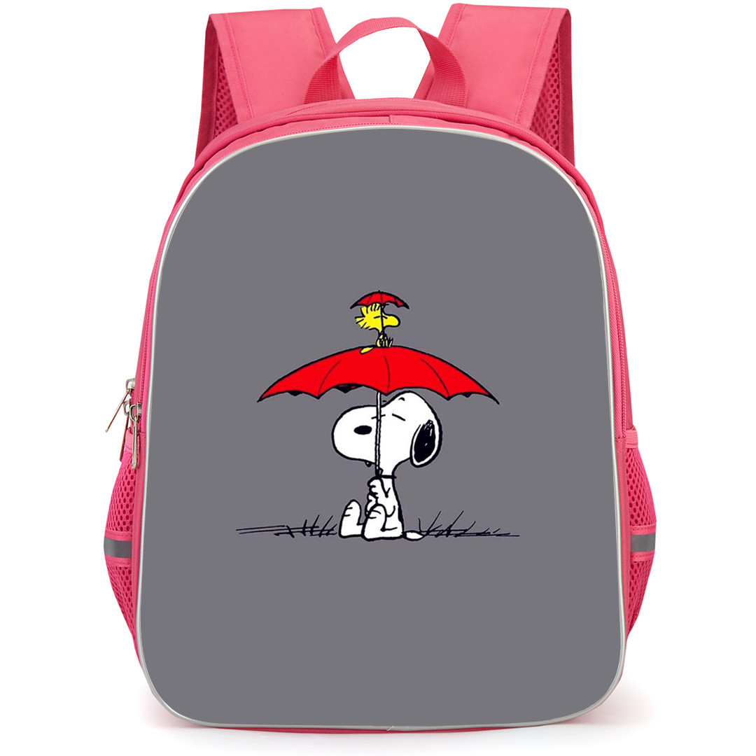 Snoopy School Backpack StudentPack - Woodstock And Snoopy With Red Umbrella