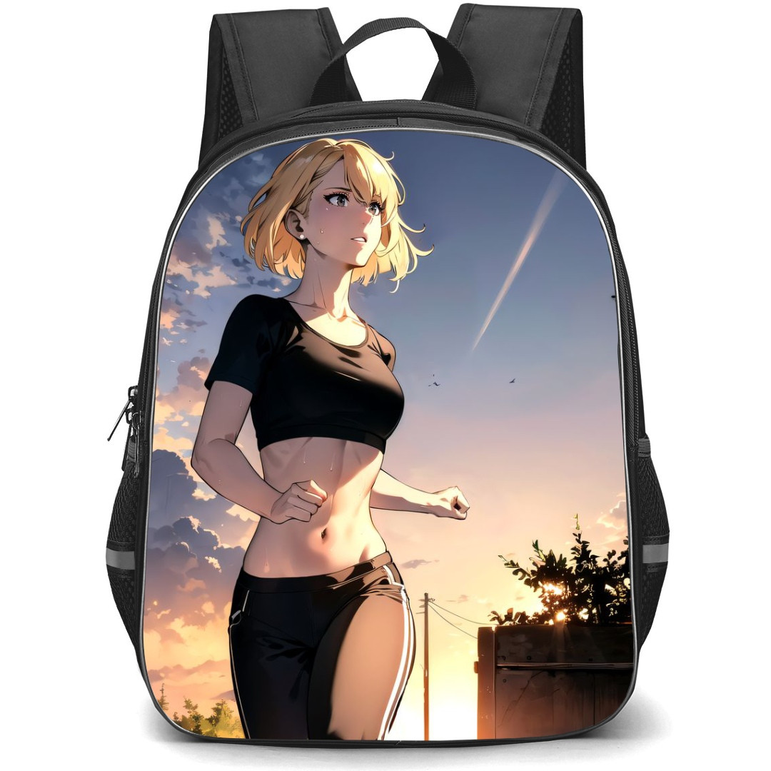 Solo Leveling Cha Hae In Backpack StudentPack - Cha Hae In Running Illustration