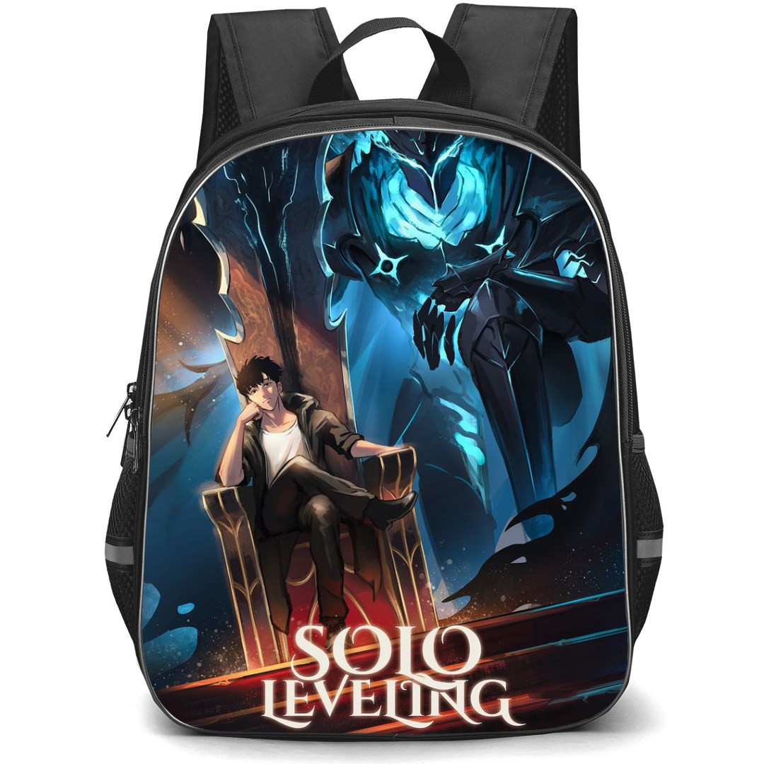 Solo Leveling Backpack StudentPack - Solo Leveling Sung JinWoo And Igris Anime Art