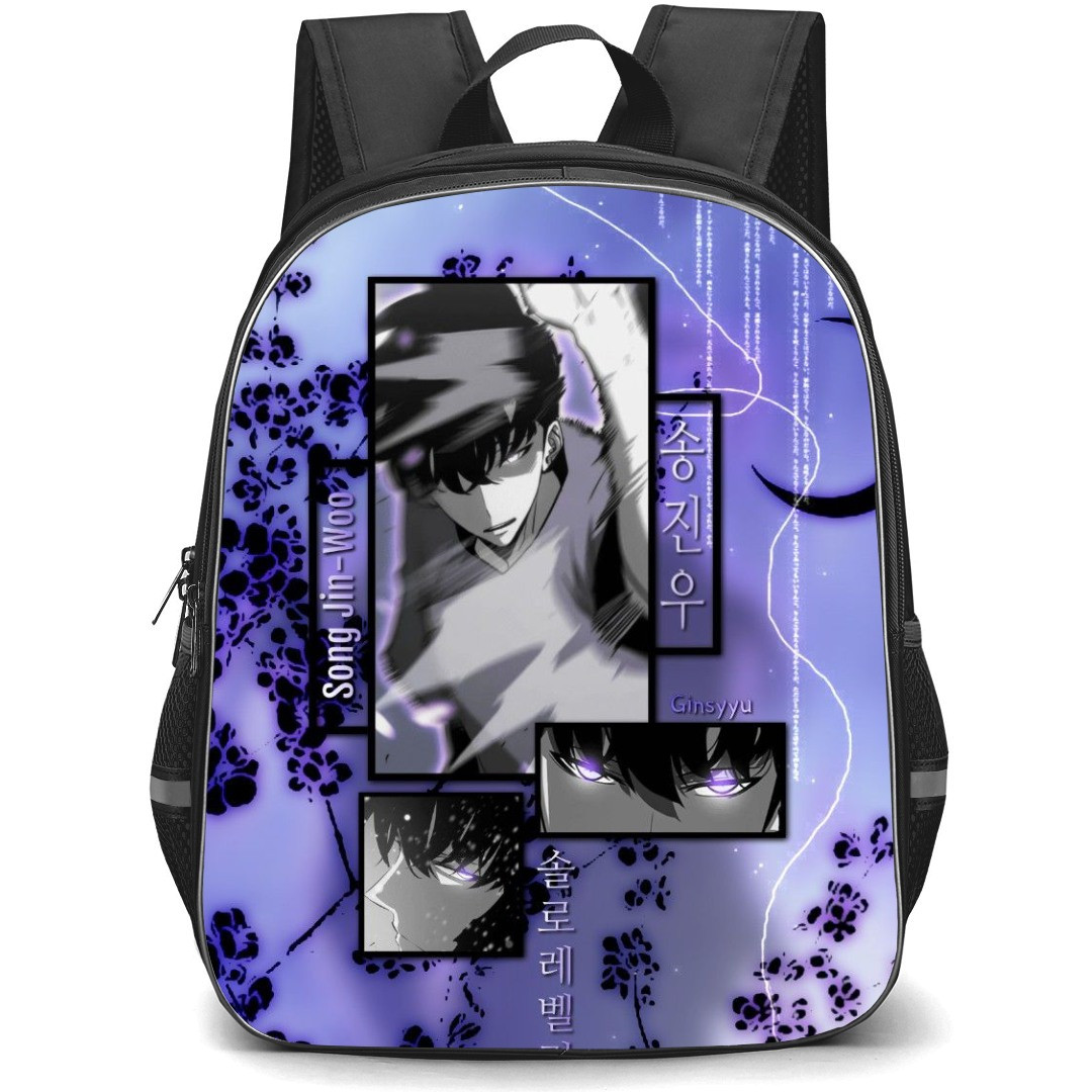 Solo Leveling Sung Jinwoo Backpack StudentPack - Sung Jinwoo Face Collage