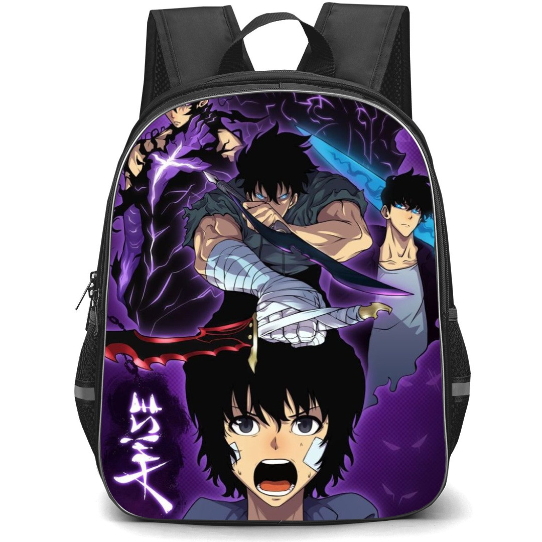 Solo Leveling Sung Jinwoo Backpack StudentPack - Sung Jinwoo Fight Pose Collage
