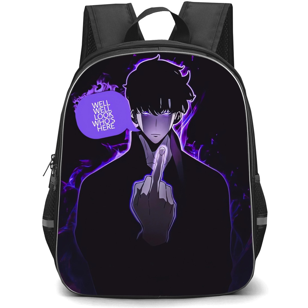 Solo Leveling Sung Jinwoo Backpack StudentPack - Sung Jinwoo Look Who's Here