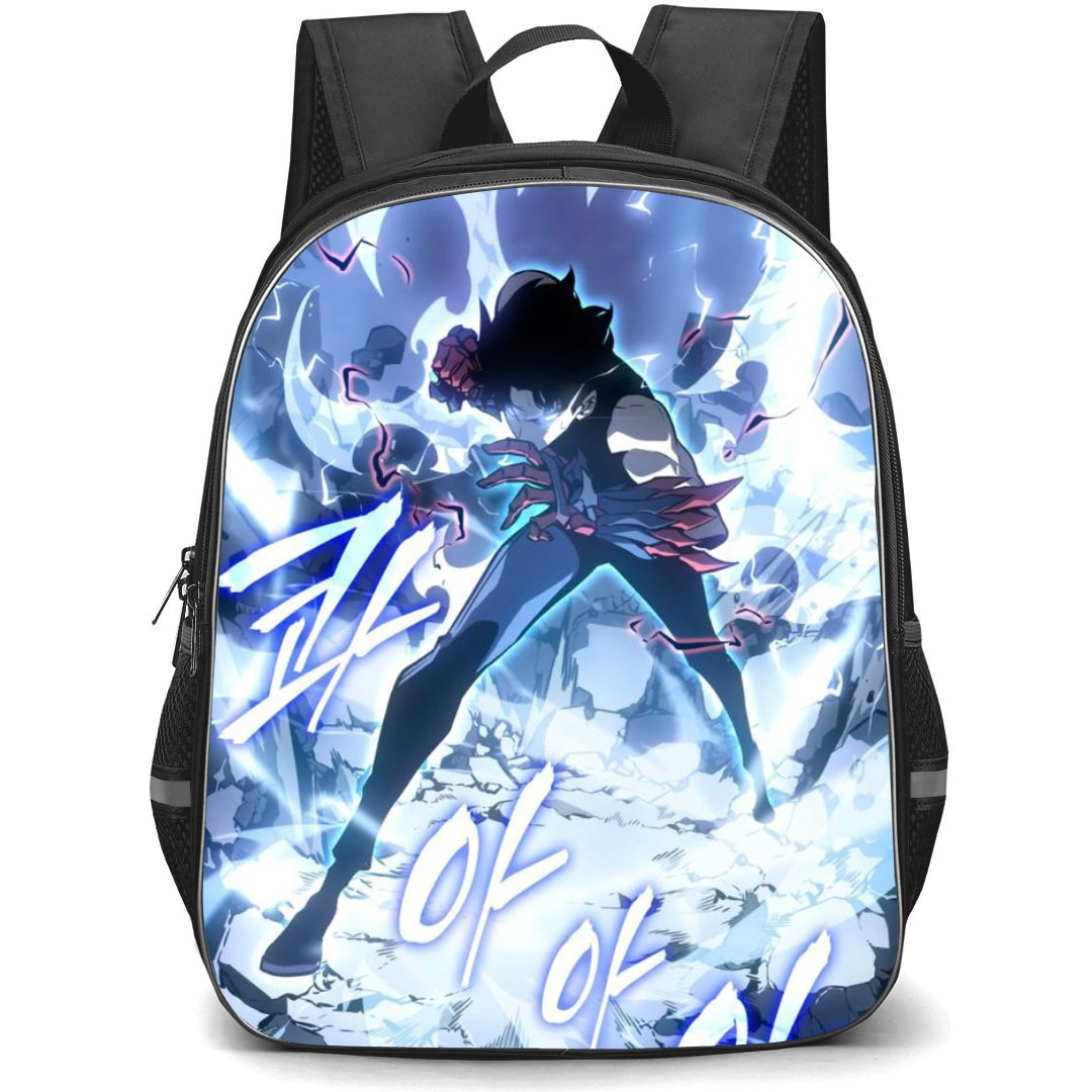 Solo Leveling Sung Jinwoo Backpack StudentPack - Sung Jinwoo Punching Illustration