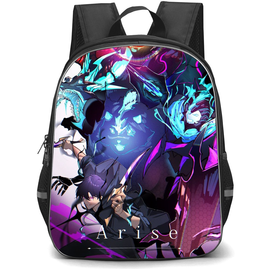 Solo Leveling Sung Jinwoo Backpack StudentPack - Sung Jinwoo With His Shadows Fighting Pose
