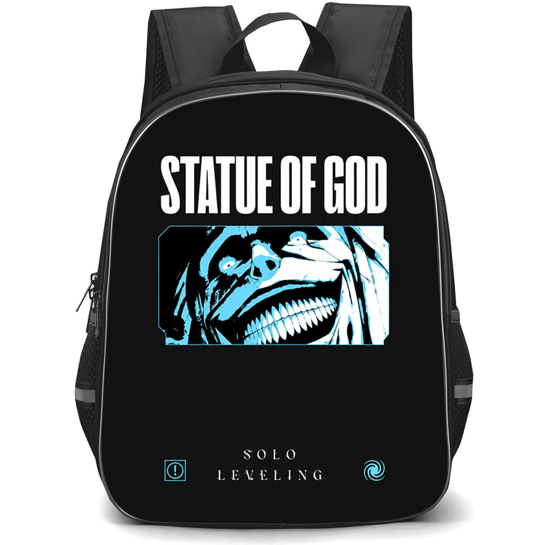 Solo Leveling Statue Of God Backpack School Bag StudentPack - Statue Of God Evil Smile Poster