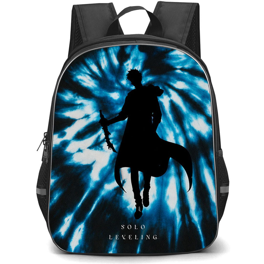 Solo Leveling Sung Jinwoo Backpack School Bag StudentPack - Sung Jinwoo Cosmic Shadow Aura Poster