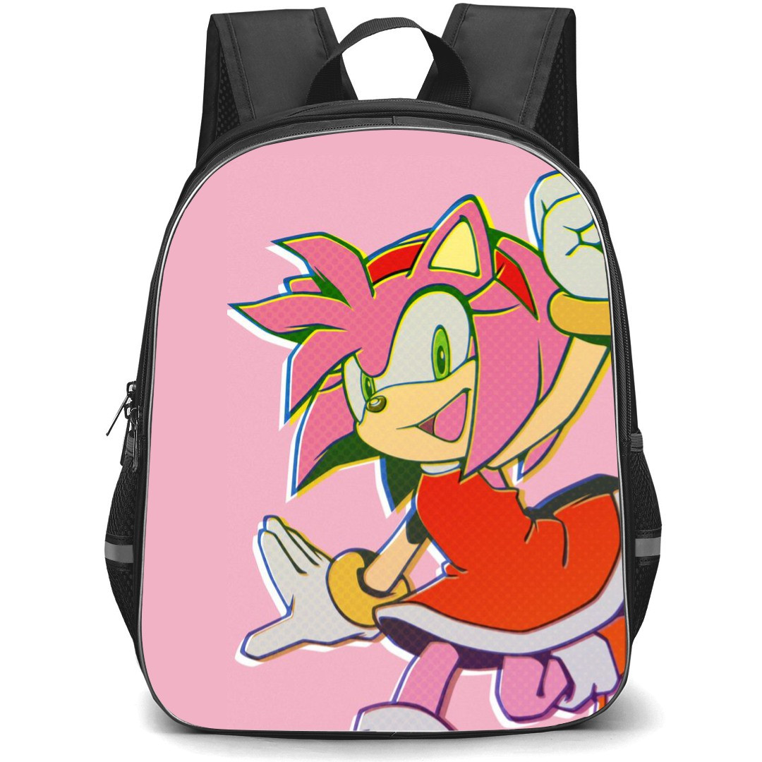 Sonic The Hedgehog Amy Rose School Backpack StudentPack - Amy Rose Side Portrait Pink Background