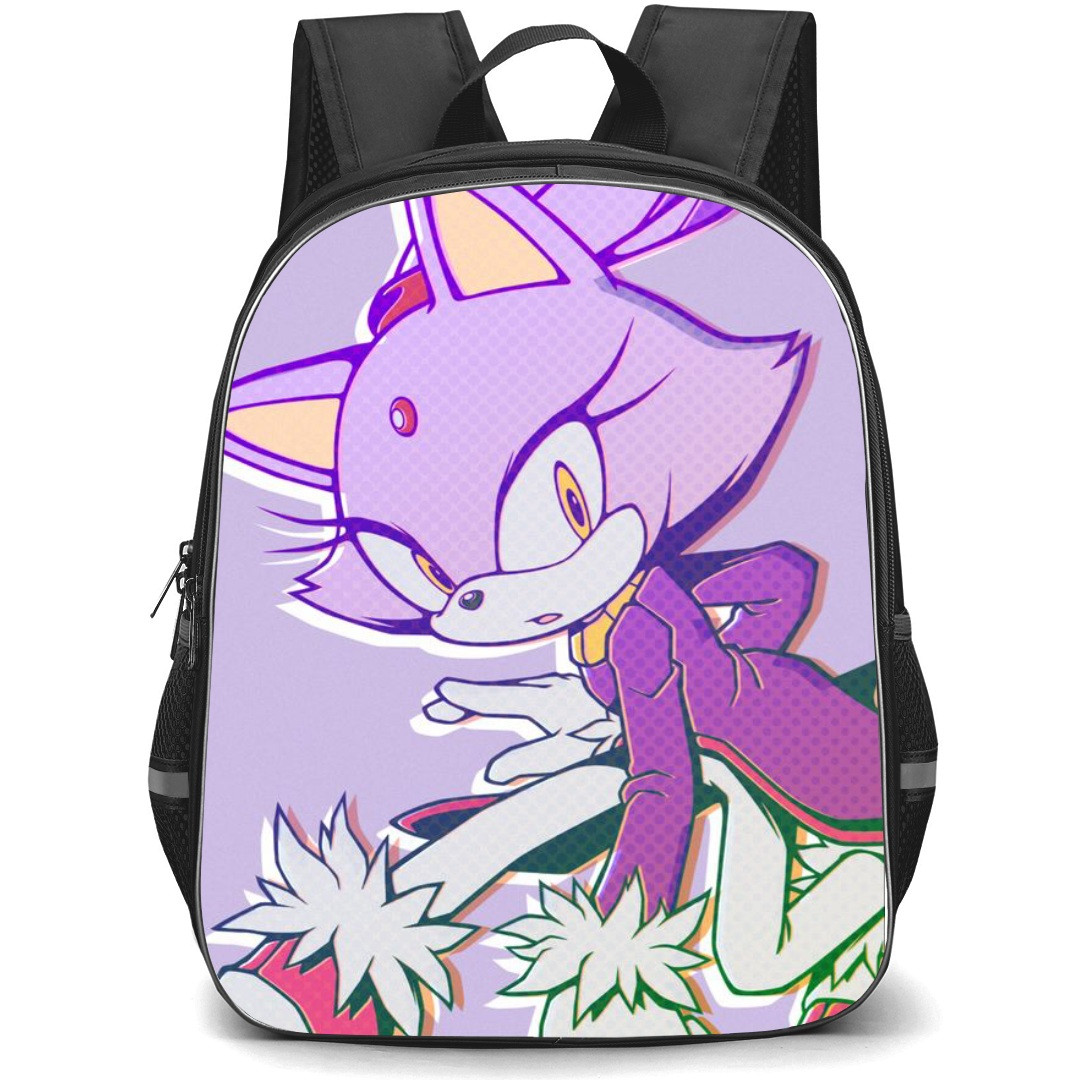 Sonic The Hedgehog Blaze The Cat School Backpack StudentPack - Blaze The Cat Side Portait Purple Background