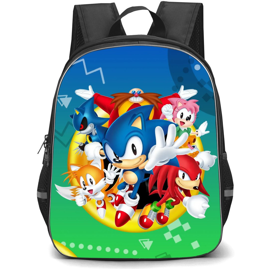 Sonic The Hedgehog School Backpack StudentPack - Characters Avatar Pattern Art Background