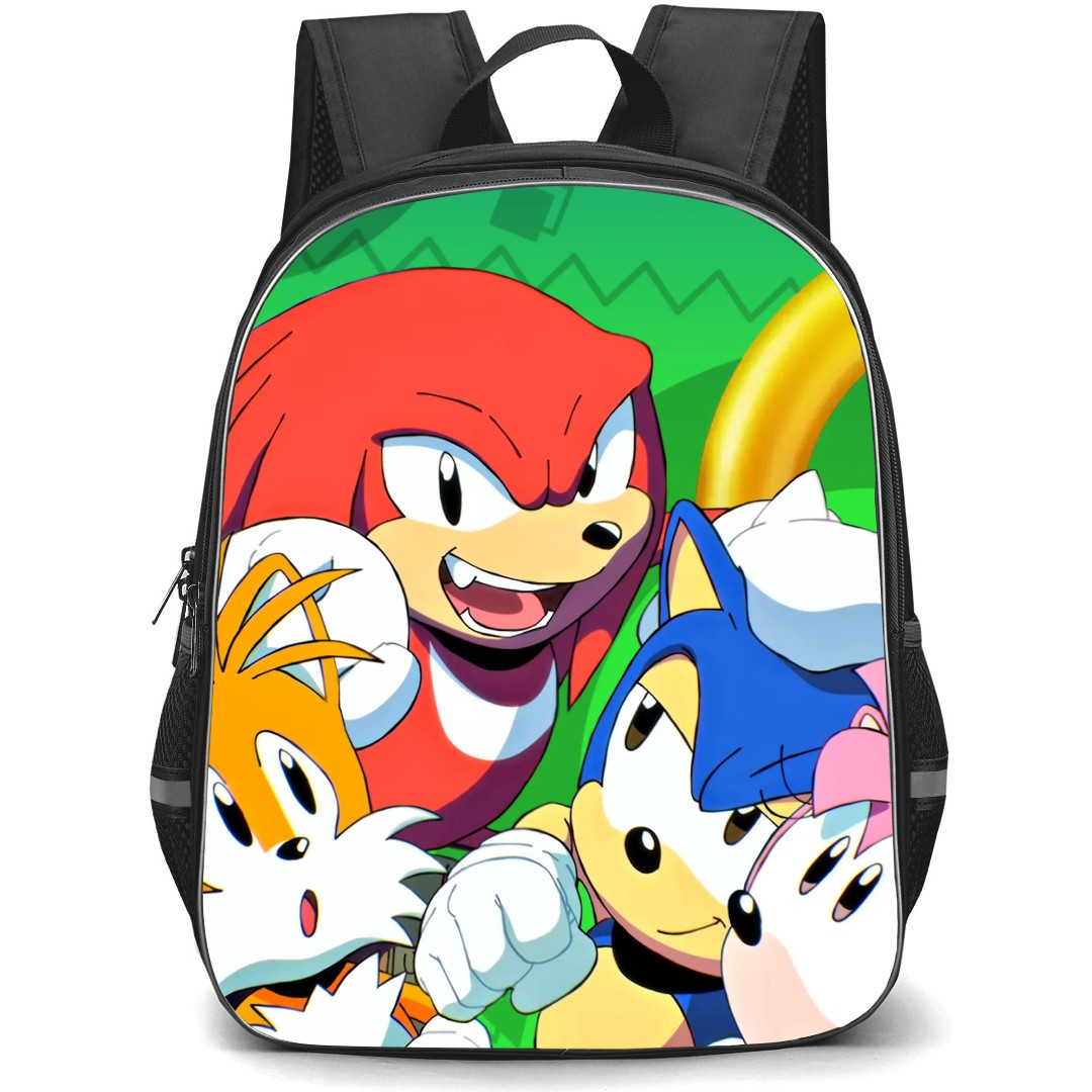 Sonic The Hedgehog School Backpack StudentPack - Characters Smiling Pattern Art Background