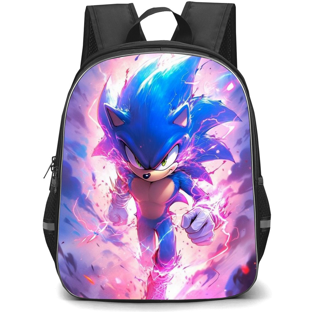 Sonic The Hedgehog School Backpack StudentPack - Sonic The Hedgehog Lightning Anime Style Art