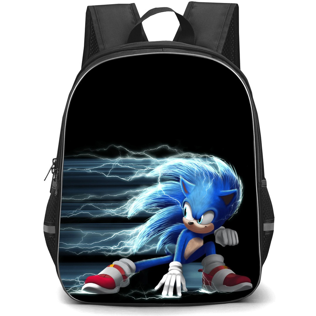 Sonic The Hedgehog School Backpack StudentPack - Sonic The Hedgehog Side Portrait Black Background