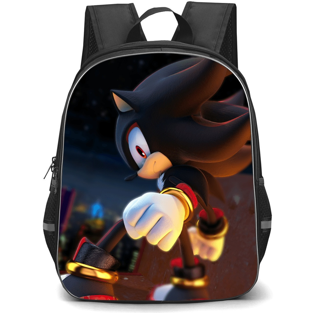 Sonic The Hedgehog Shadow The Hedgehog School Backpack StudentPack - Shadow The Hedgehog Illustration City Background