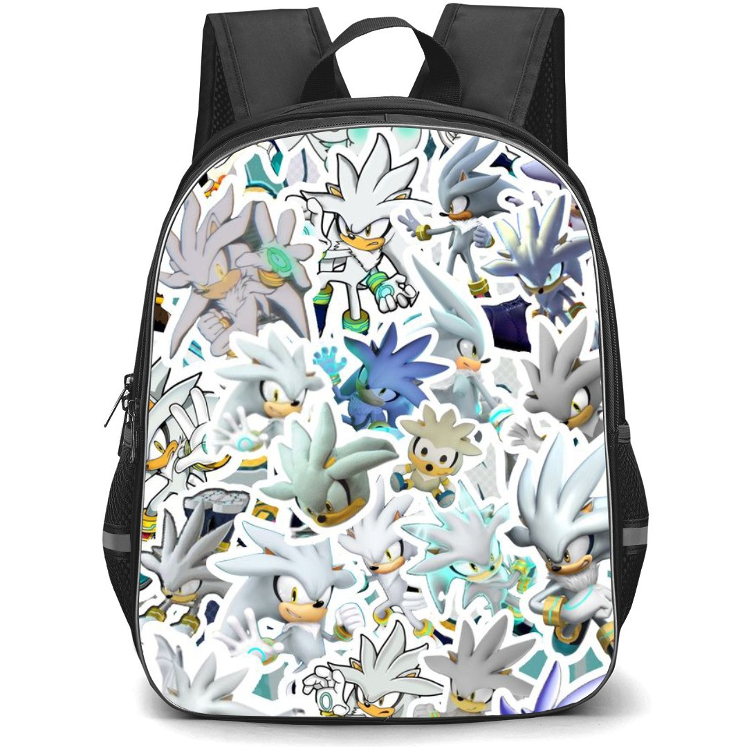 Sonic The Hedgehog Silver The Hedgehog School Backpack StudentPack - Silver The Hedgehog Collage