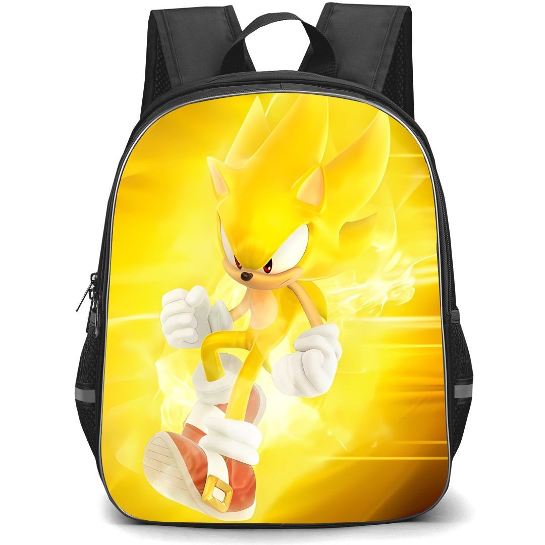 Sonic The Hedgehog Super Sonic School Backpack StudentPack - Super Sonic Portrait Yellow Background
