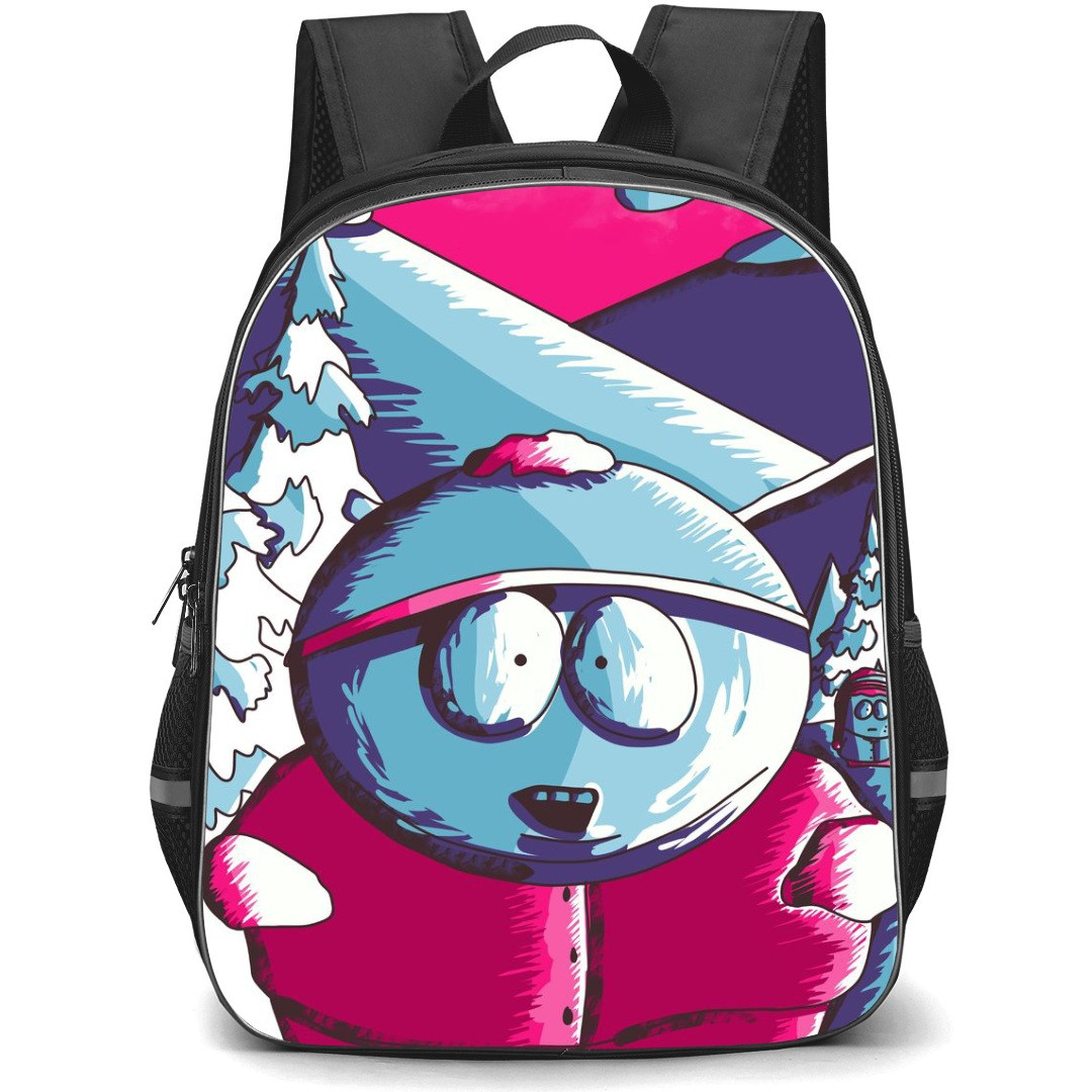 South Park Eric Cartman School Backpack StudentPack - Eric Cartman Grayscale Pink Color Splash Art