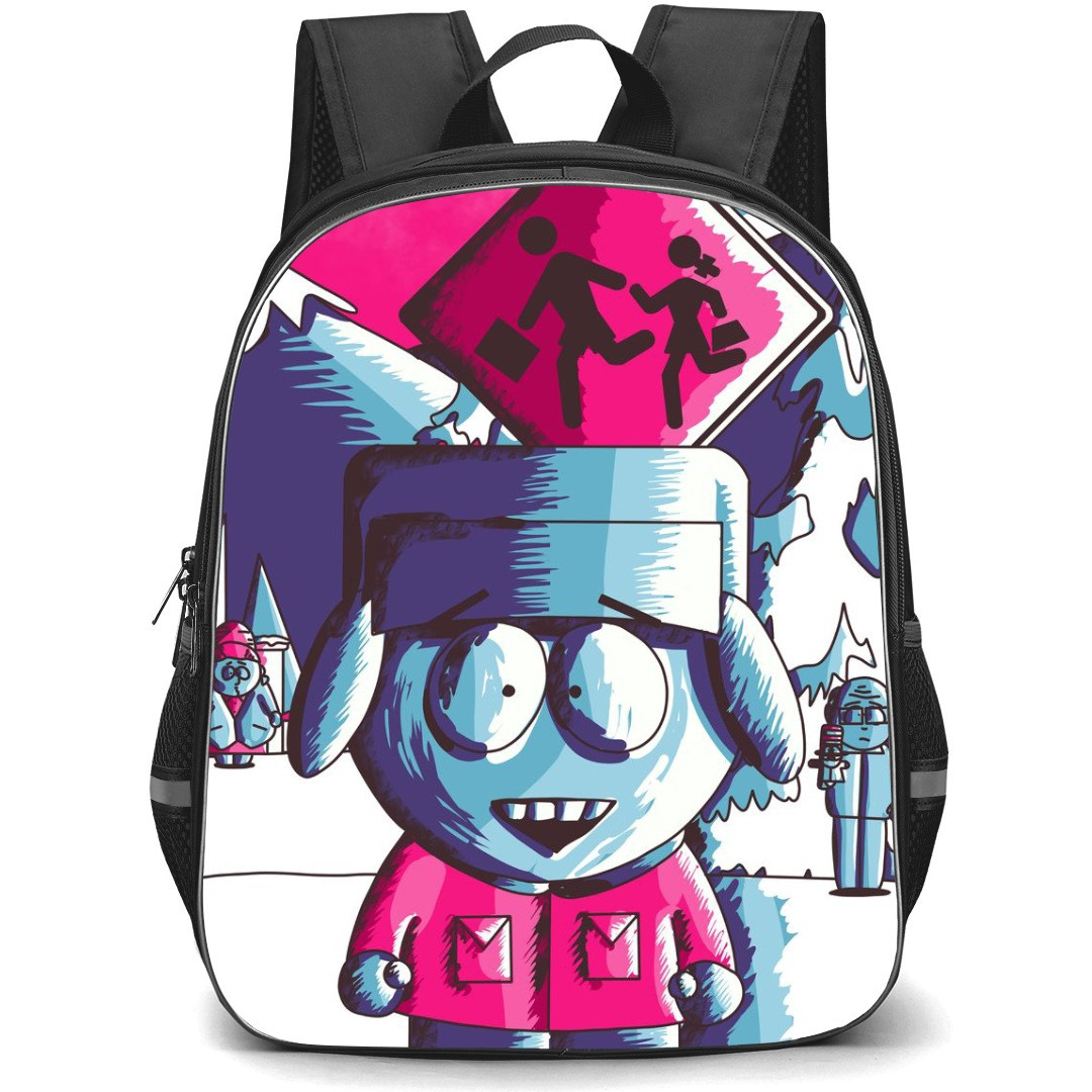 South Park Kyle Broflovski School Backpack StudentPack - Kyle Broflovski Grayscale Pink Color Splash Art