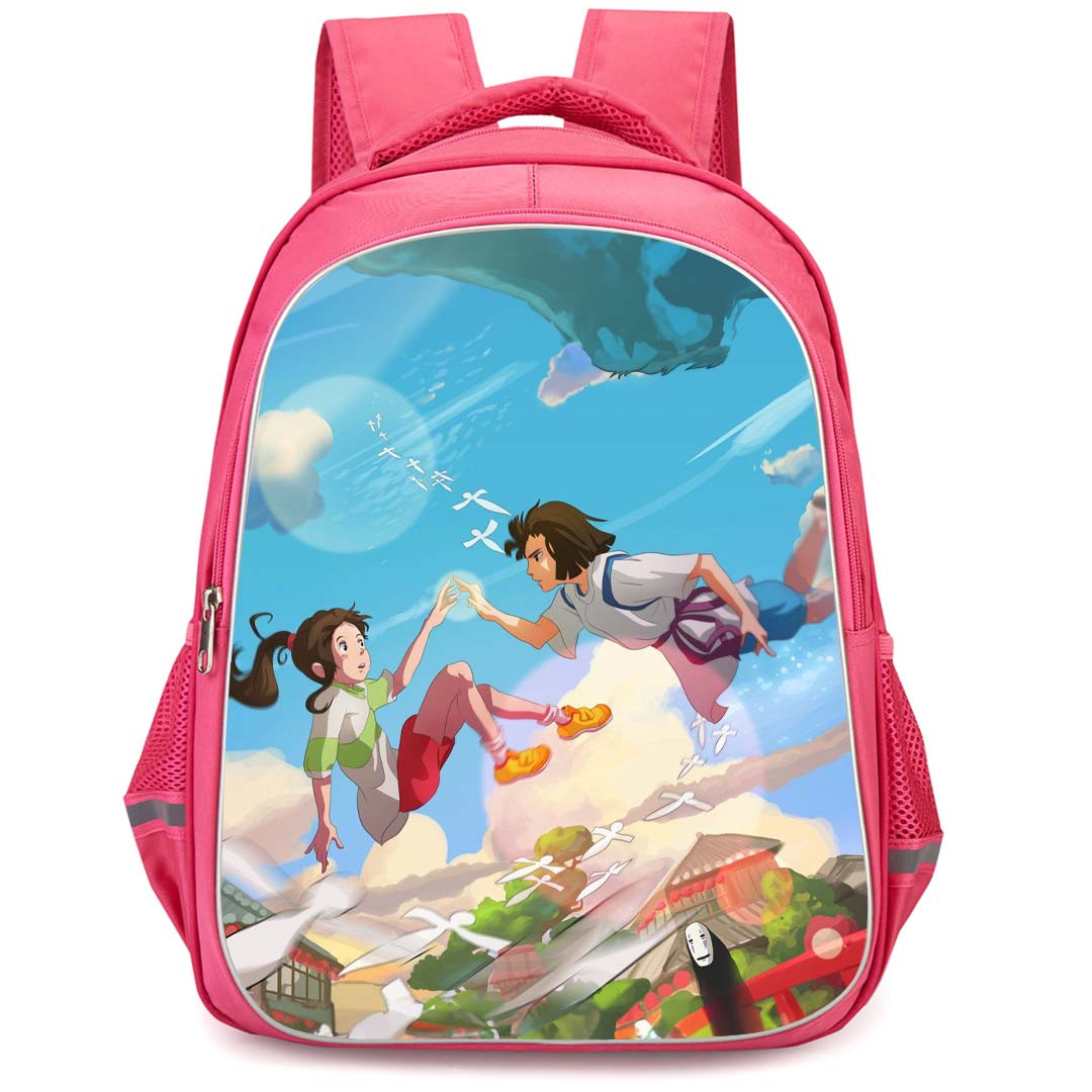 Spirited Away Chihiro Backpack StudentPack - Chihiro And Haku Floating Illustration Poster