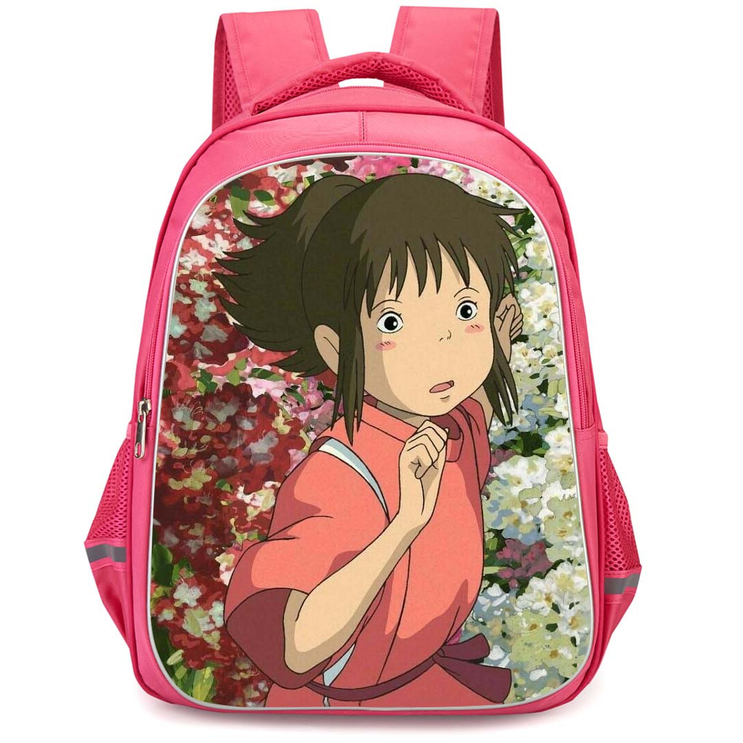 Spirited Away Chihiro Backpack StudentPack - Chihiro Portrait On Floral Background