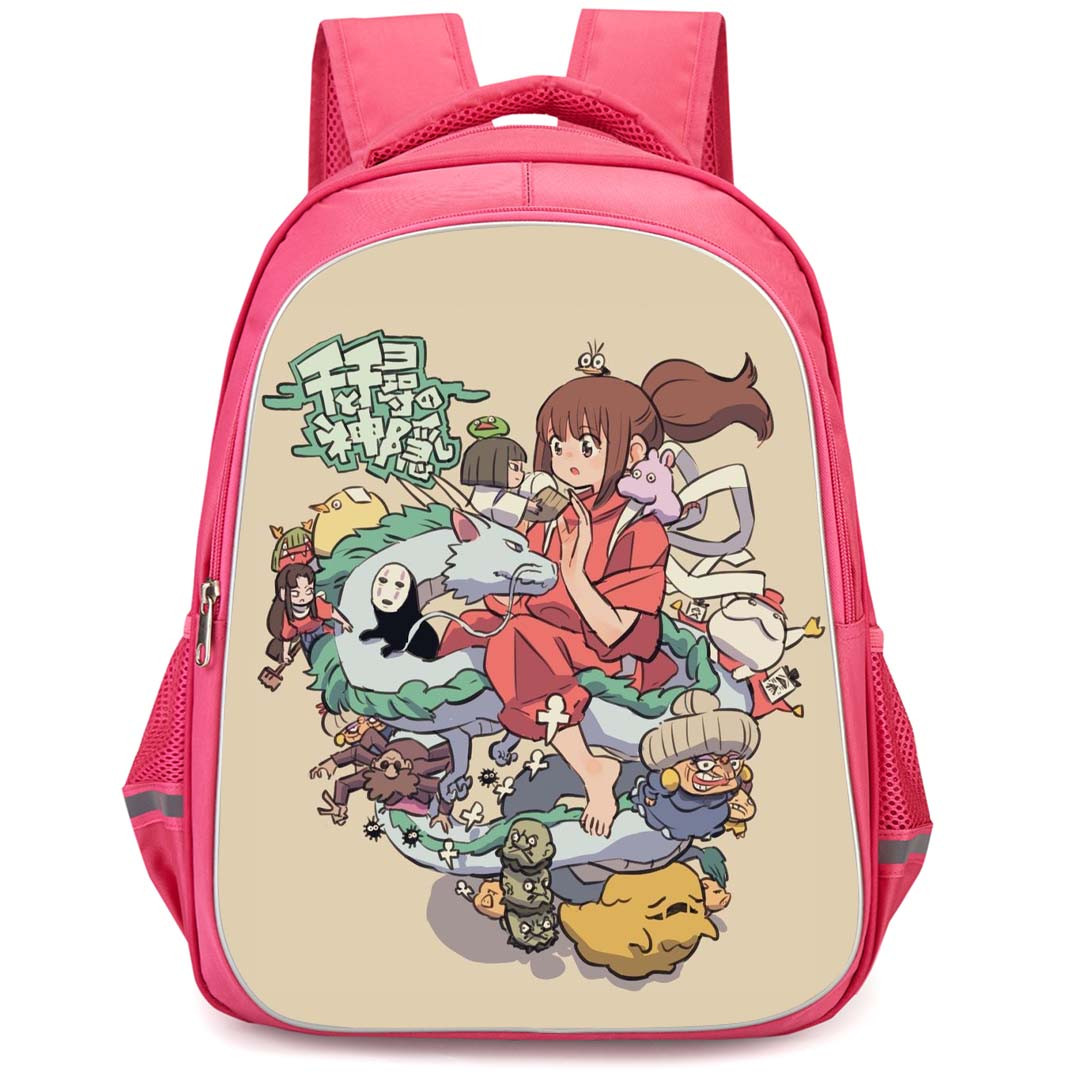 Spirited Away Backpack StudentPack - Spirited Away Graphic Art On Beige Background
