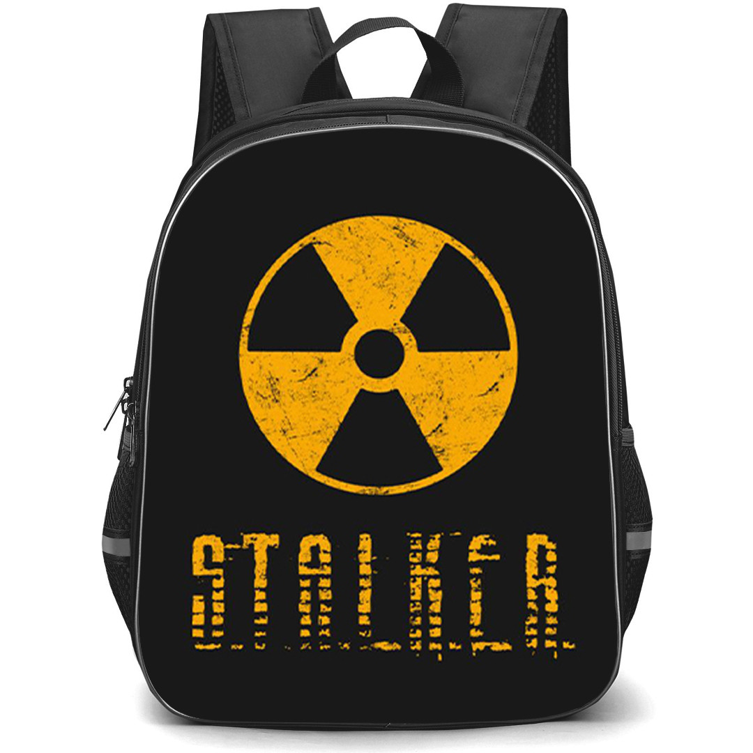 S.T.A.L.K.E.R. Backpack School Bag StudentPack - S.T.A.L.K.E.R. Radiation Black Yellow Symbol On Black Background