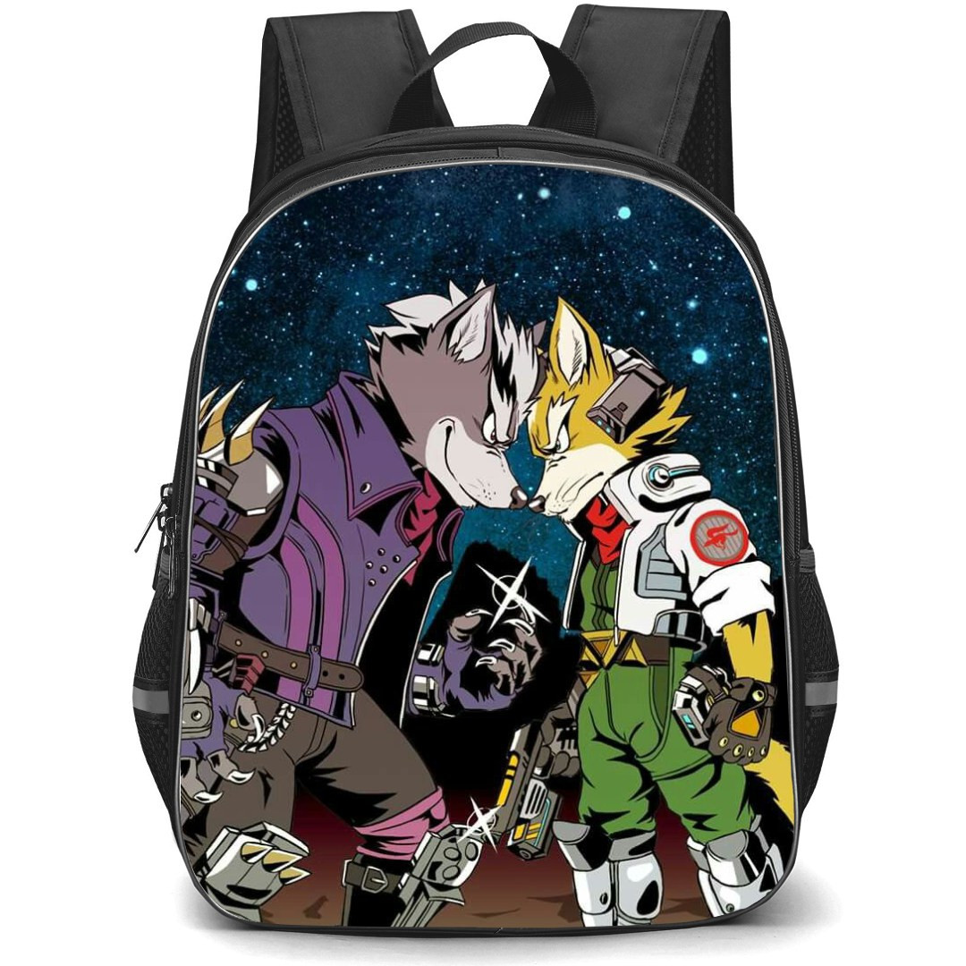 Star Fox Backpack StudentPack - Falco And Wolf O Donnell Head Bang Angry
