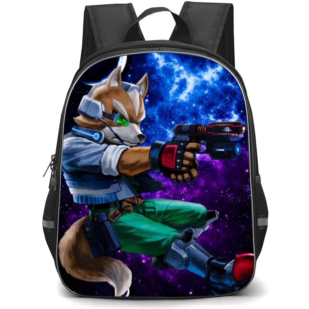 Star Fox Fox Backpack StudentPack - Fox Aiming Gun Side Portrait