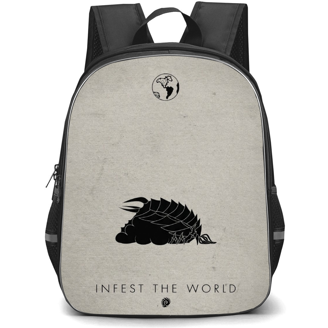 Starcraft Backpack School Bag StudentPack - Starcraft Infest The World Zerg Silhouette Poster